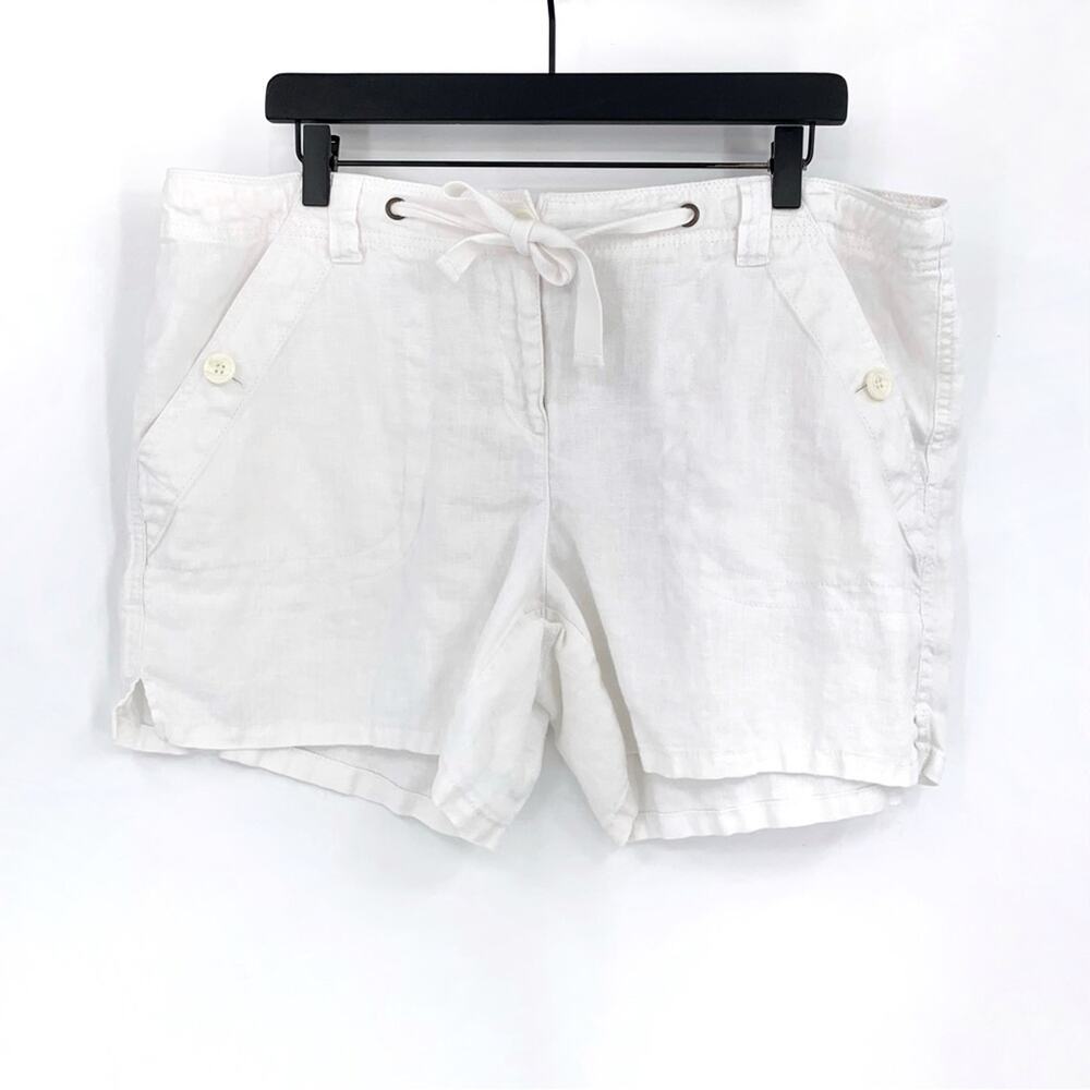 INC International Concepts Linen Shorts White 16
